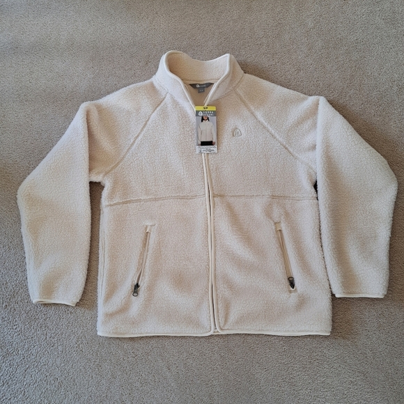 Sierra Designs Full Zip Fleece Women's Small Shepra Zip Jacket Cream NWT Neutral - Picture 14 of 14